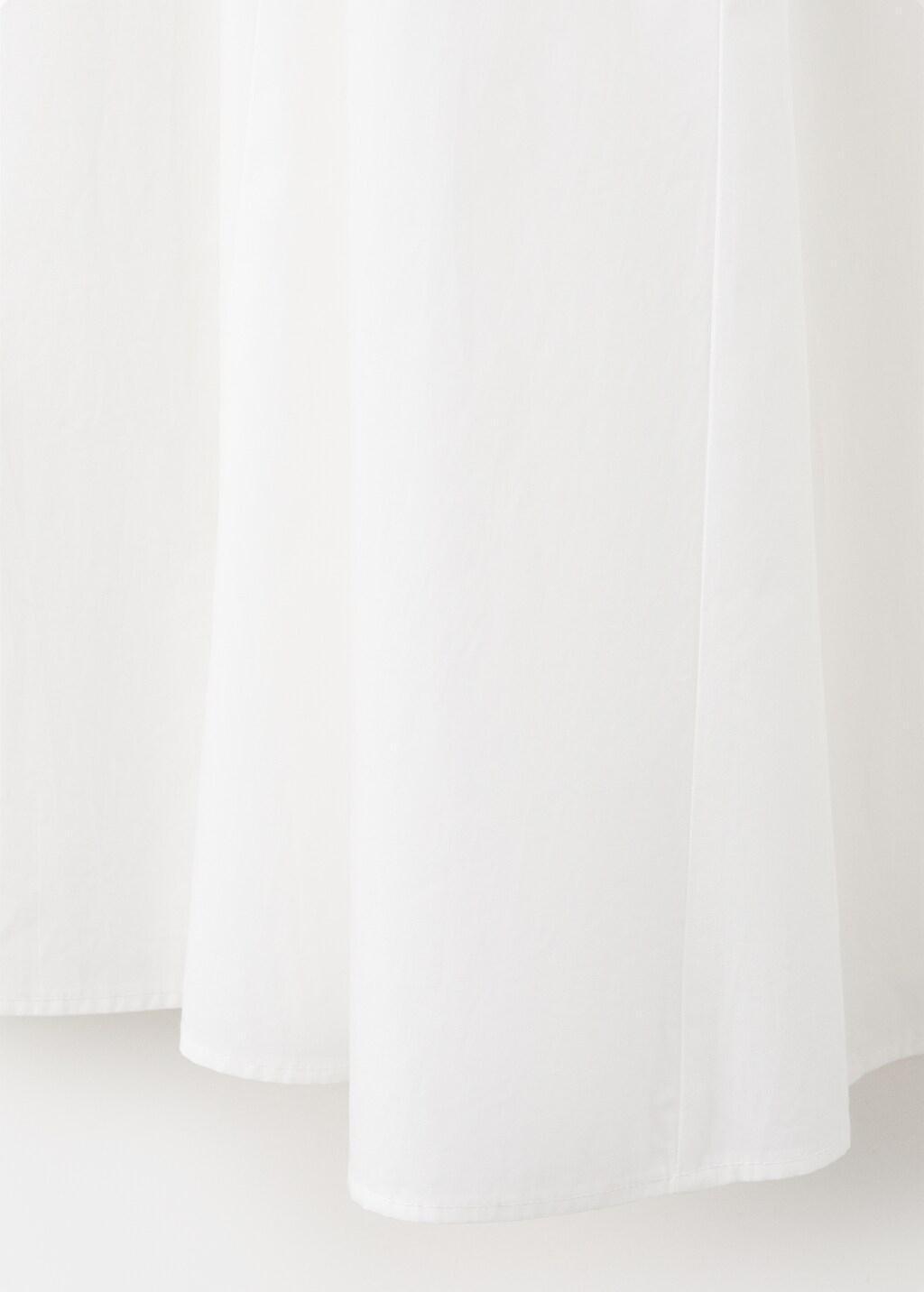 White Flared Cotton Skirt, White, large image number 5