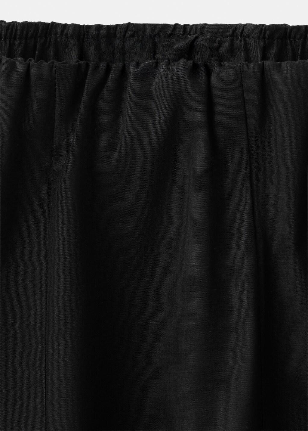 Black Flared Cotton Skirt, Black, large image number 5