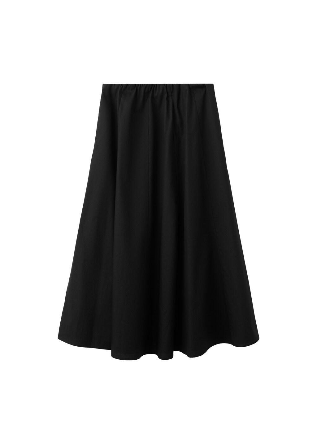 Black Flared Cotton Skirt, Black, large image number 6