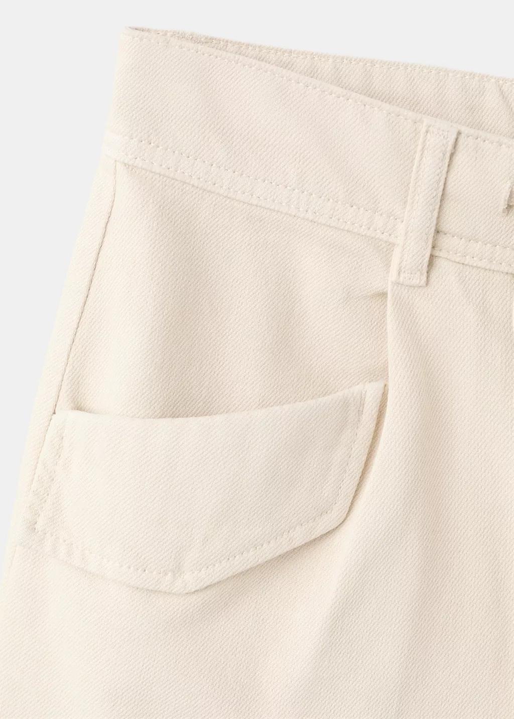 Beige Flap pocket denim shorts, Light Beige, large image number 5