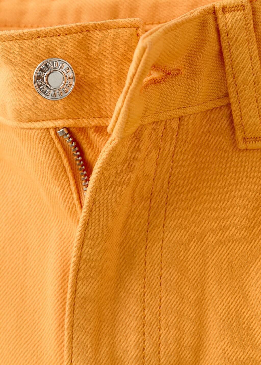 Orange Straight Low-Waist Jeans, Light-Pastel Orange, large image number 1