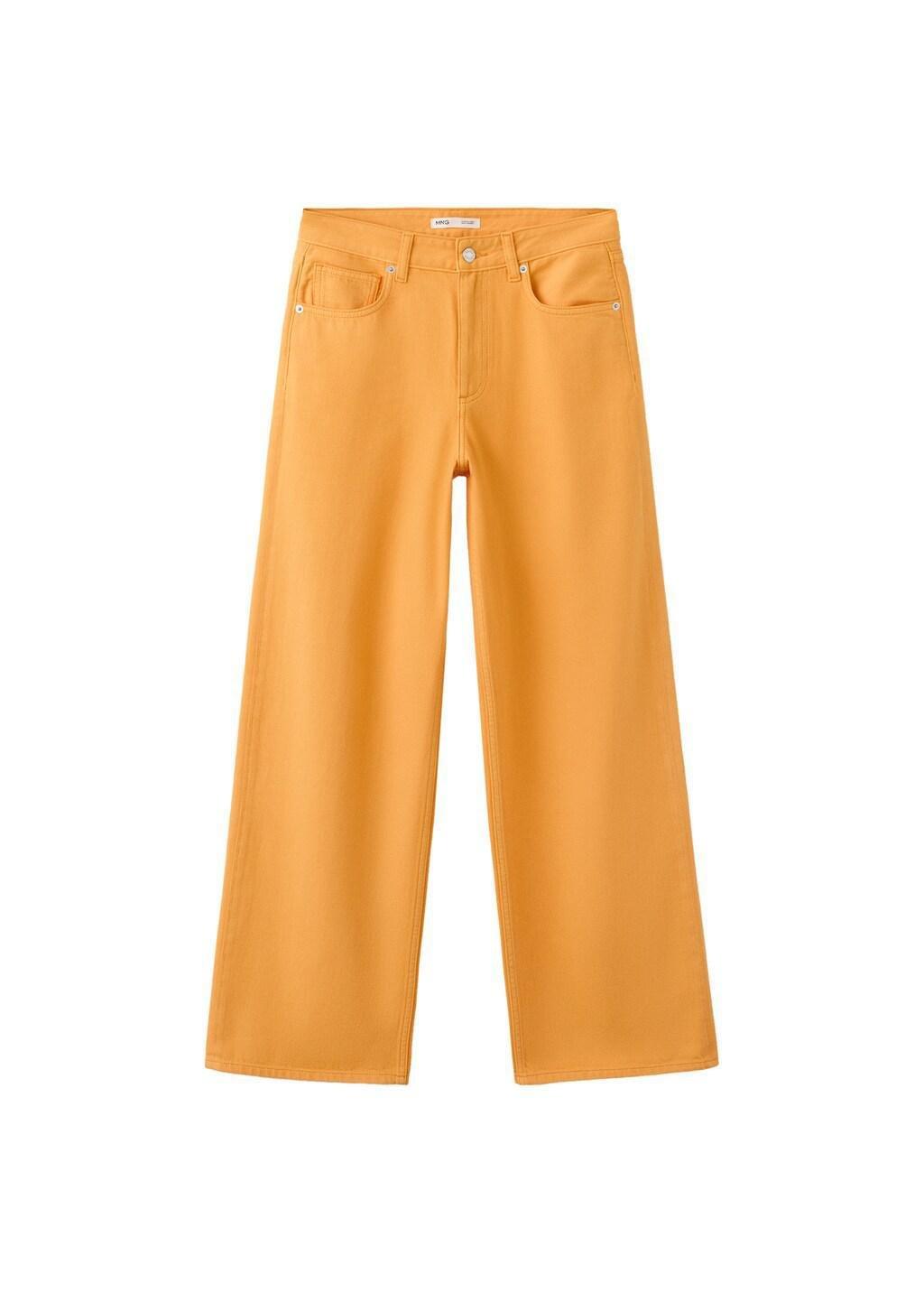 Orange Straight Low-Waist Jeans, Light-Pastel Orange, large image number 6