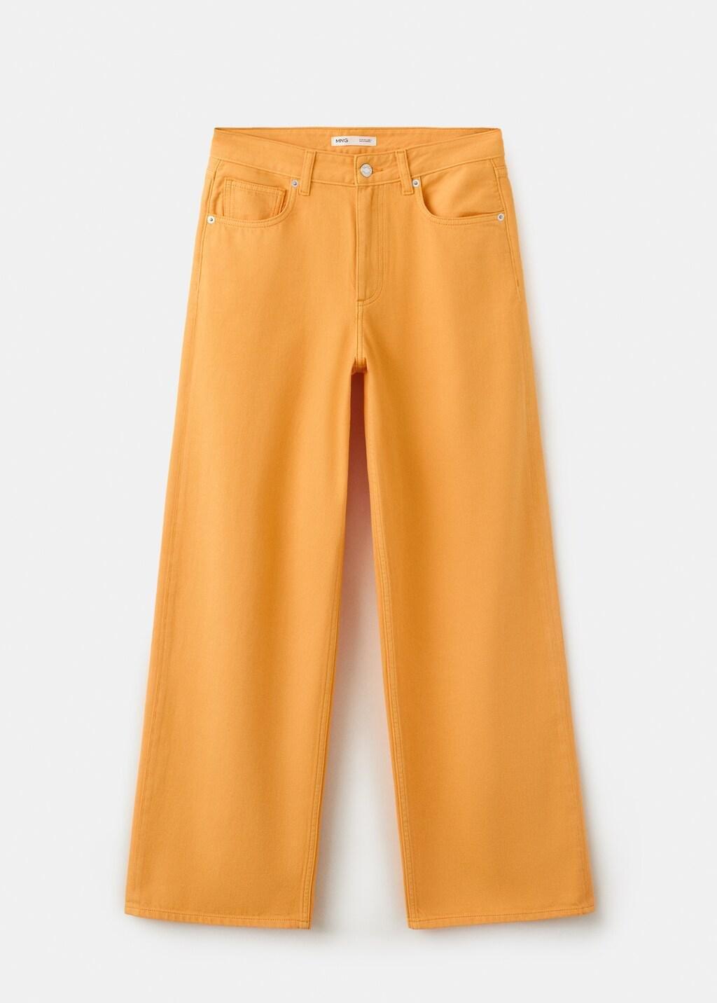 Orange Straight Low-Waist Jeans, Light-Pastel Orange, large image number 7