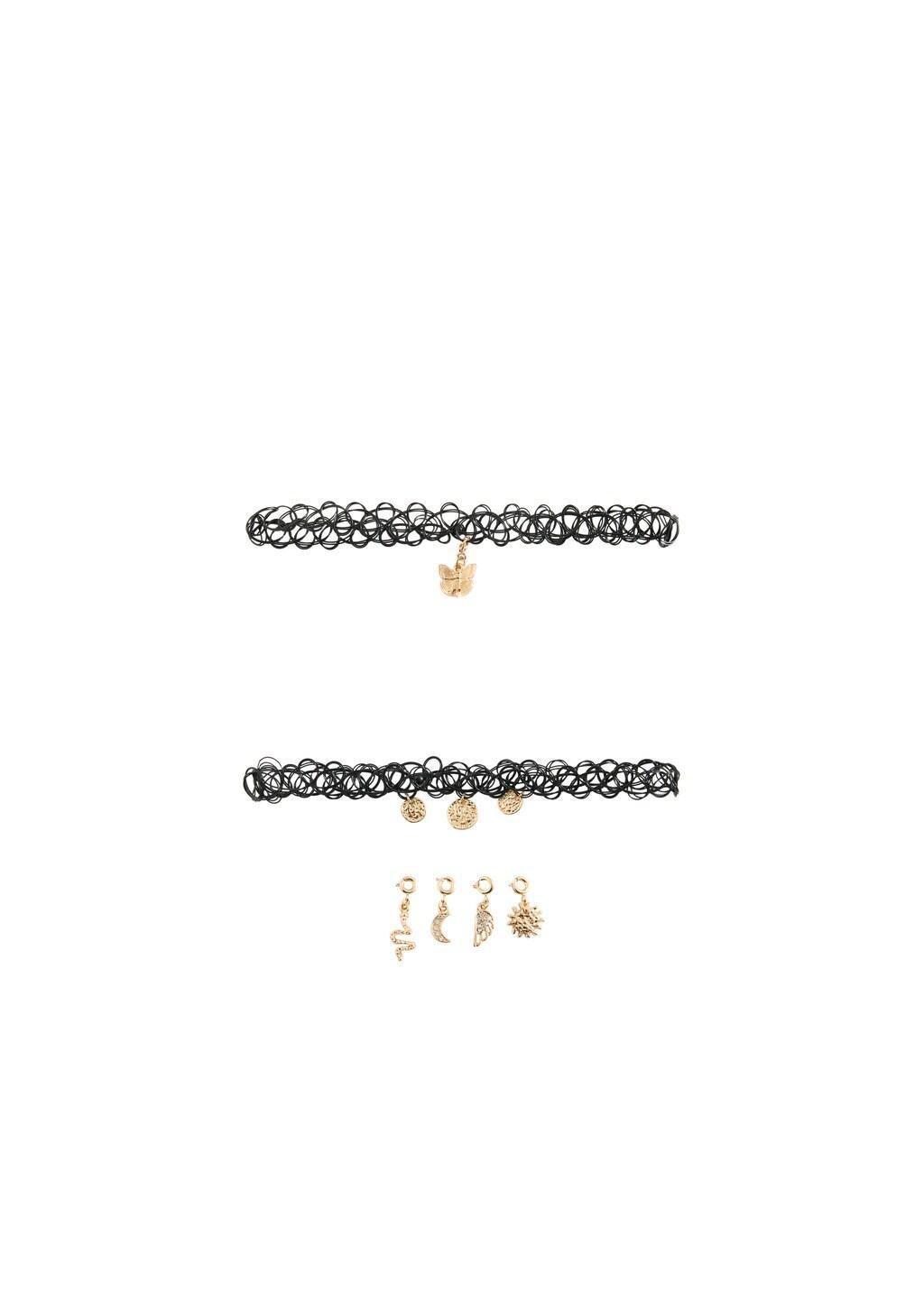 Black Chokers, Set Of 2, Kids Girls, Black, large image number 1