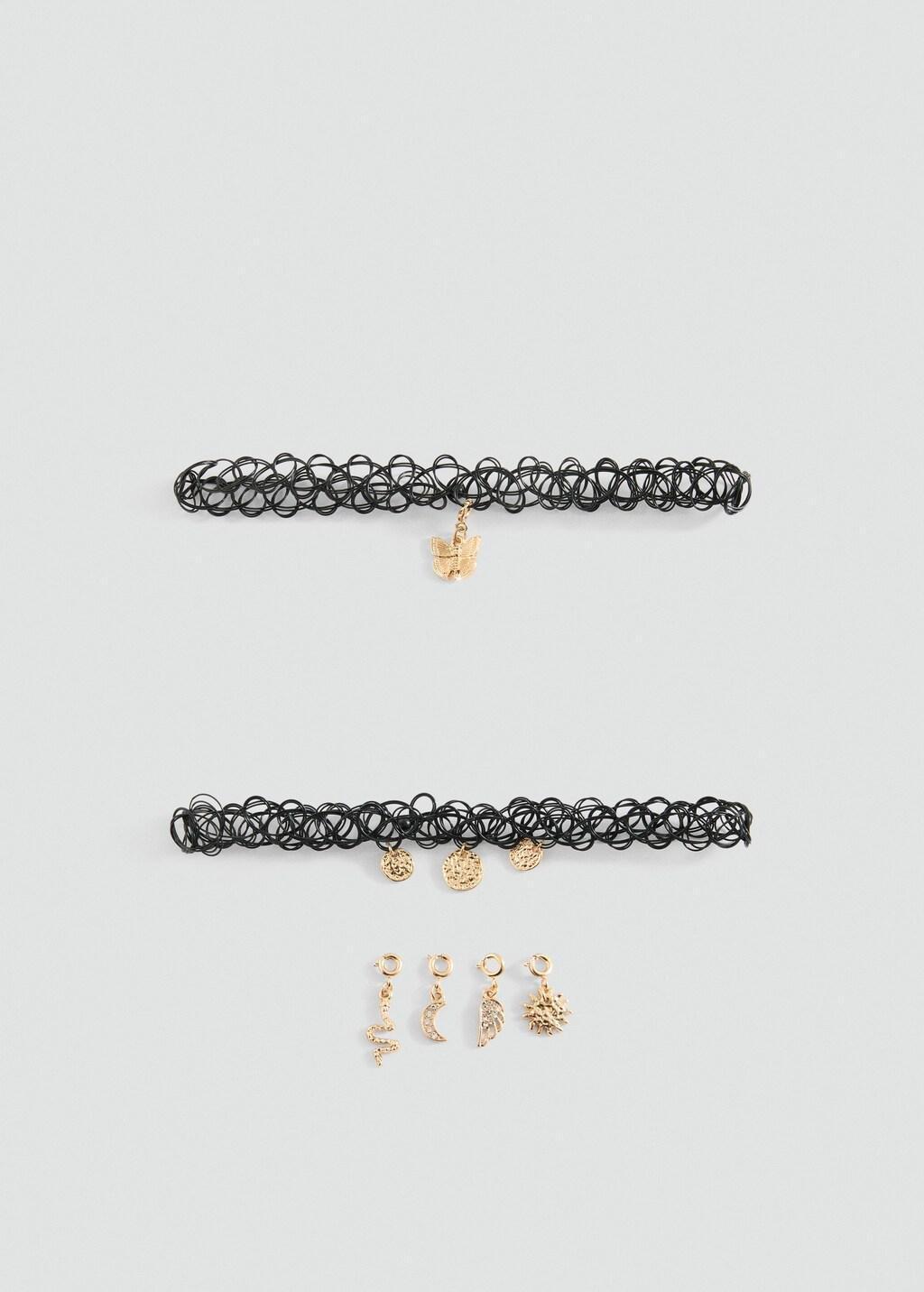 Black Chokers, Set Of 2, Kids Girls, Black, medium