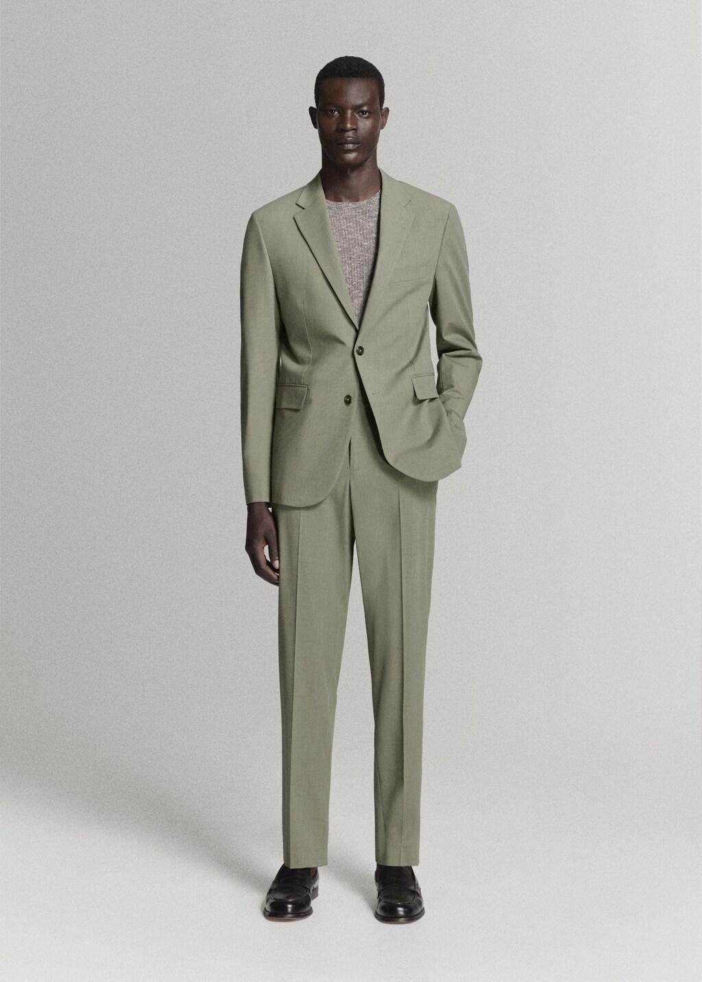 Green Milan Slim-Fit Suit Jacket, Green, large image number 0