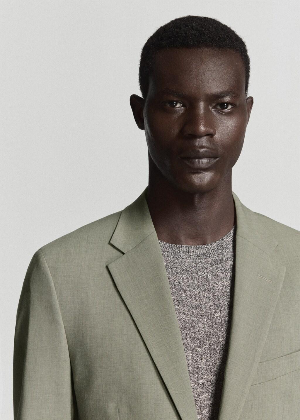 Green Milan Slim-Fit Suit Jacket, Green, large image number 4