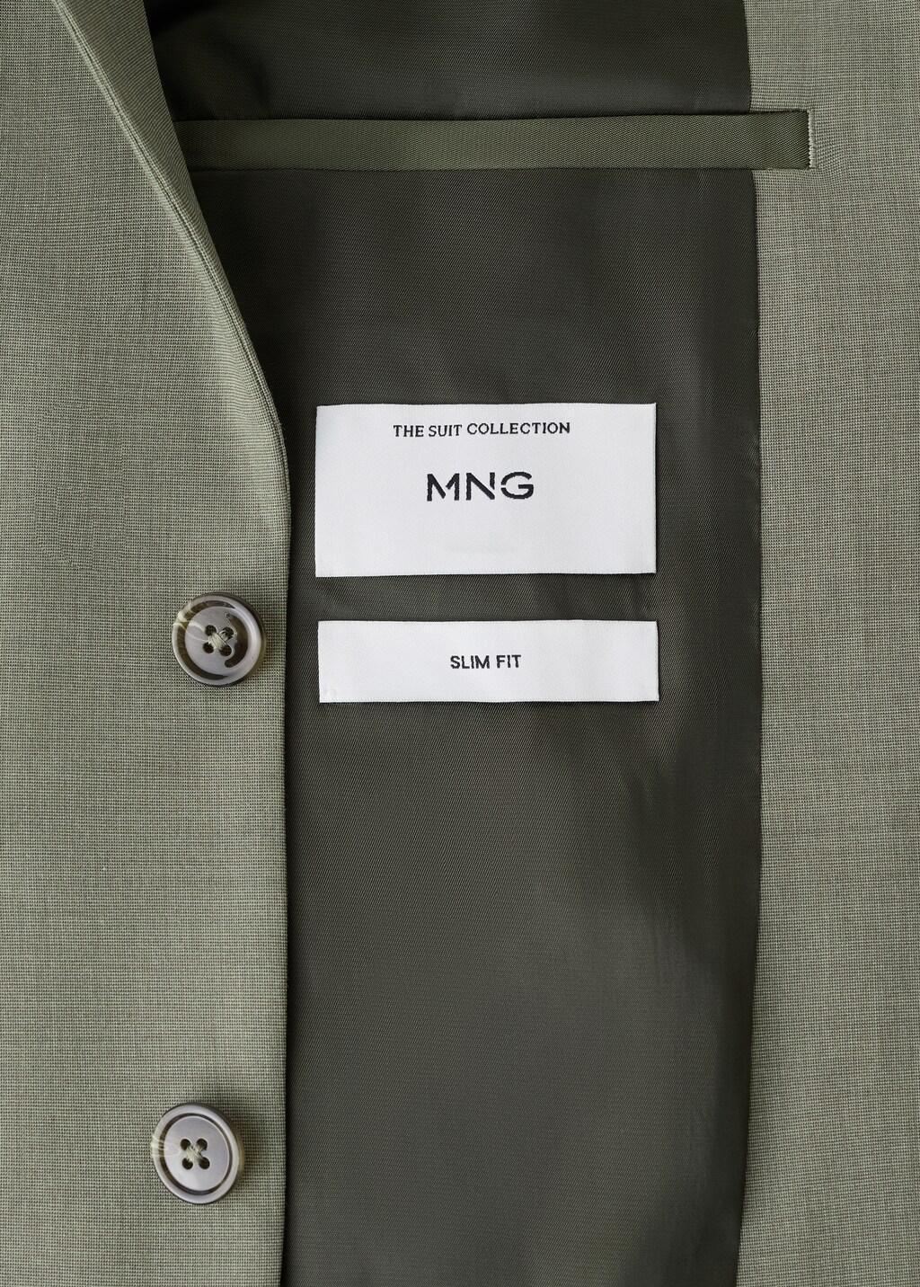 Green Milan Slim-Fit Suit Jacket, Green, large image number 5