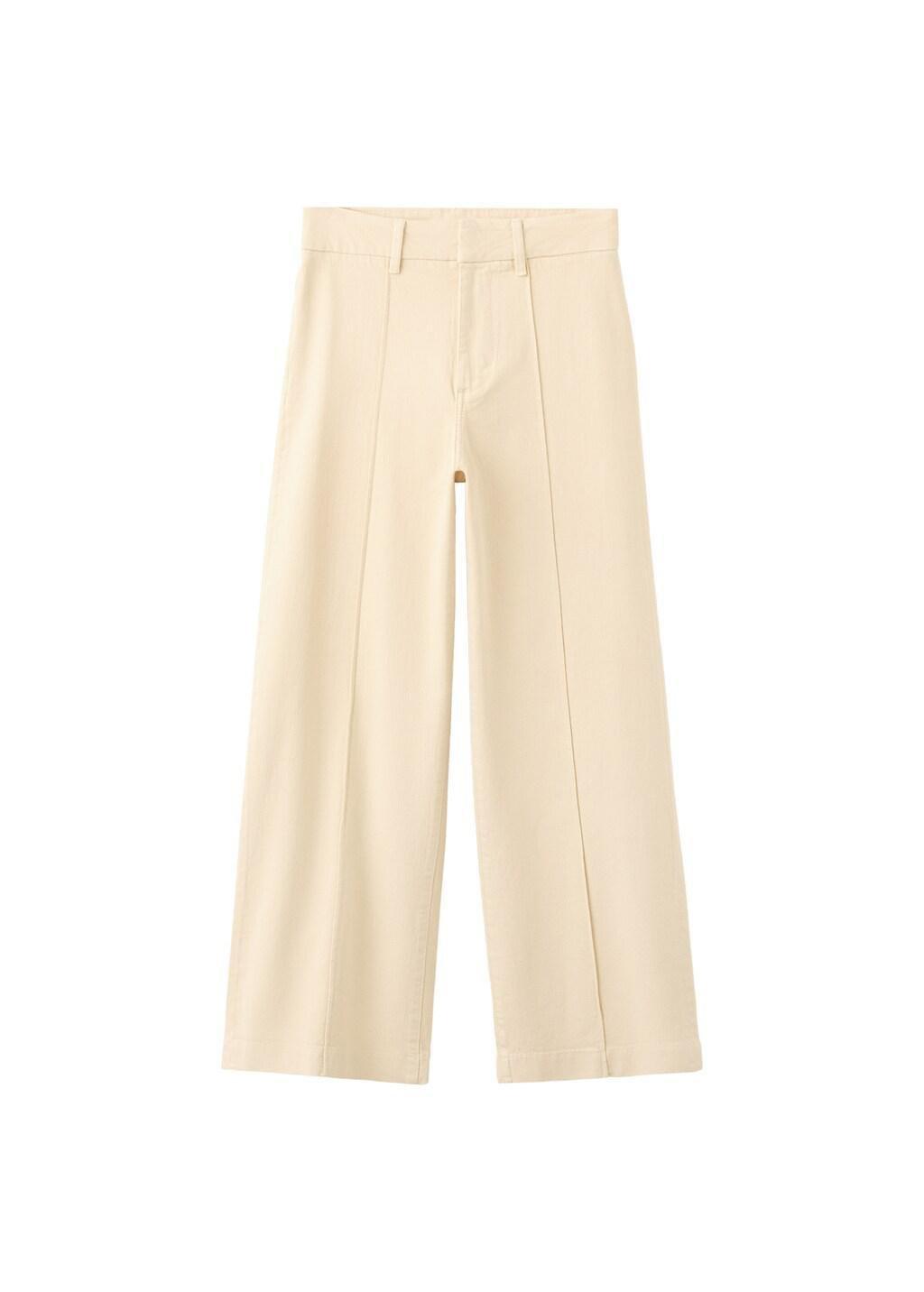 YELLOW High-waisted wide leg jeans with stitching, Yellow, large image number 7