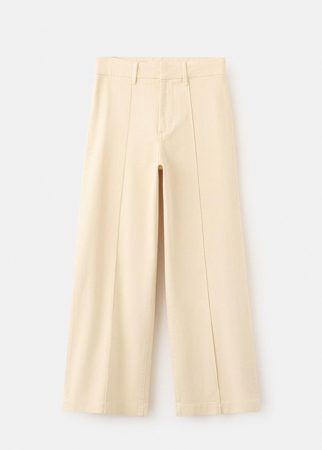 YELLOW High-waisted wide leg jeans with stitching, Yellow, large image number 8