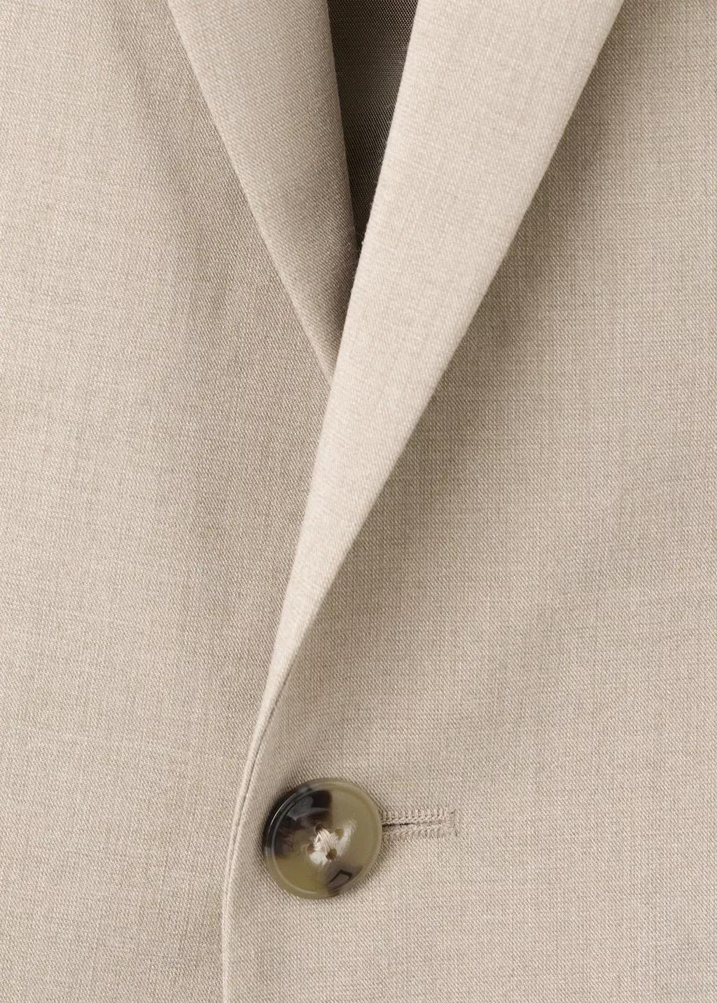 Beige Super Slim-Fit Suit Jacket In Stretch Fabric, Light Beige, large image number 1