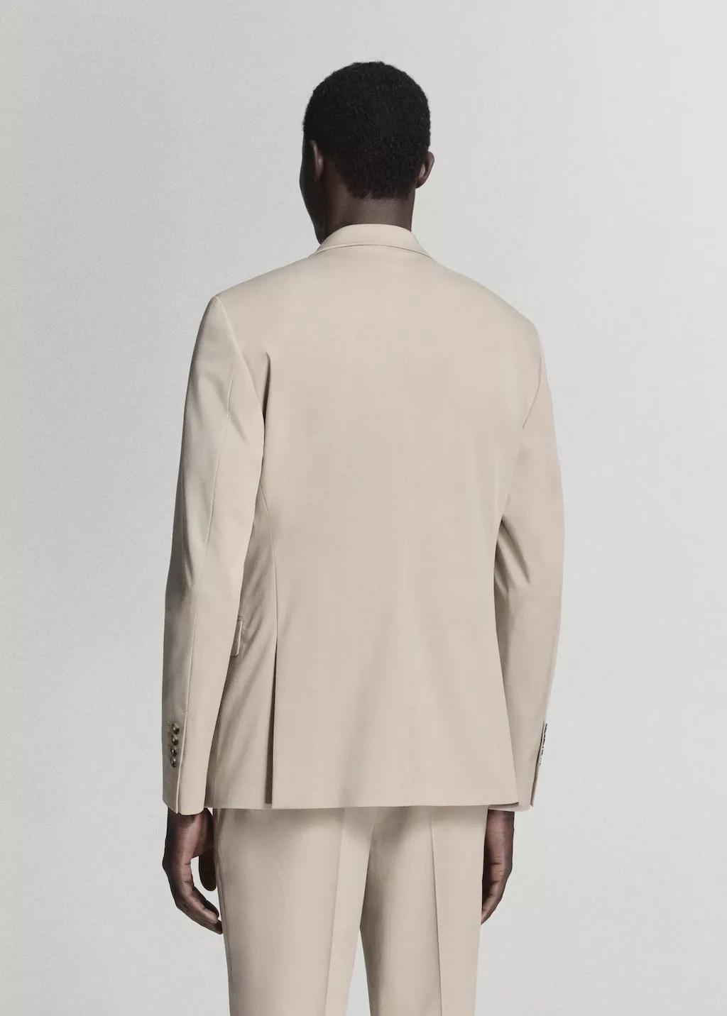Beige Super Slim-Fit Suit Jacket In Stretch Fabric, Light Beige, large image number 2