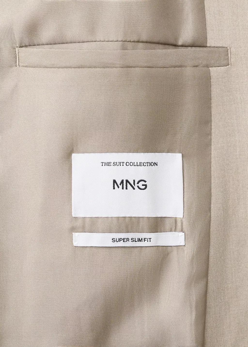 Beige Super Slim-Fit Suit Jacket In Stretch Fabric, Light Beige, large image number 5