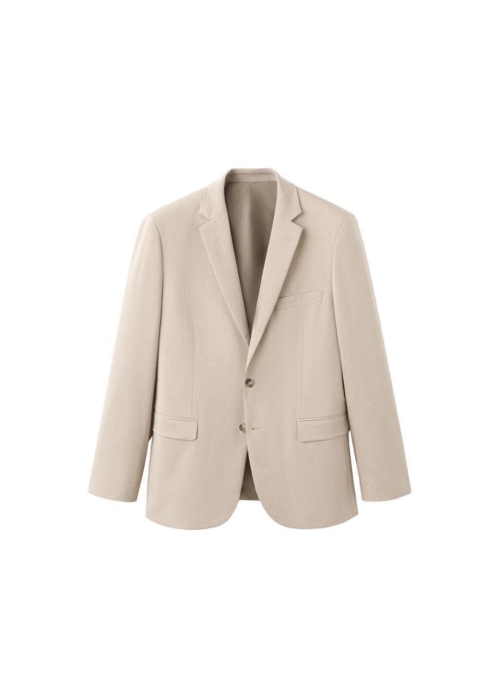 Beige Super Slim-Fit Suit Jacket In Stretch Fabric, Light Beige, large image number 6
