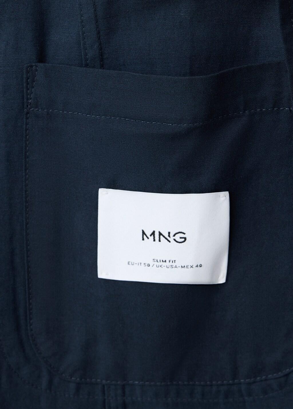 Navy Slim-Fit Suit Jacket Made From A Linen-Lyocell Blend, Navy, large image number 5