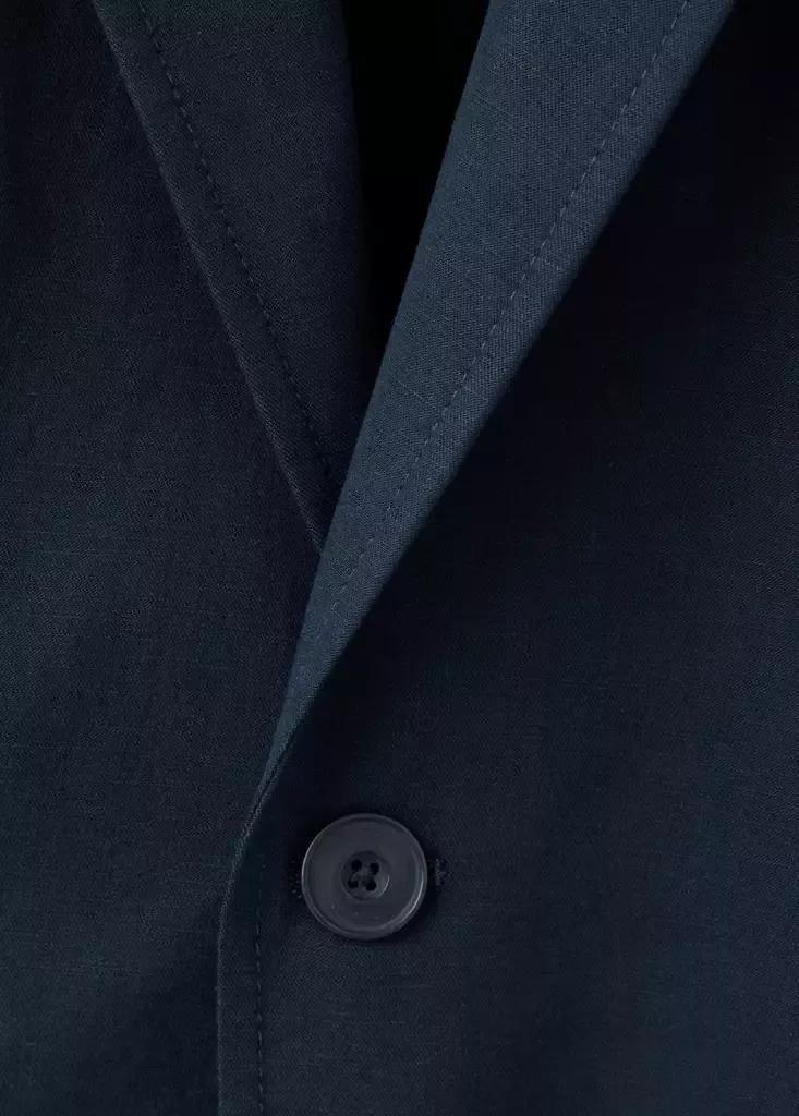 BLUE Slim-fit suit jacket made from a linen-lyocell blend, Navy, large image number 9