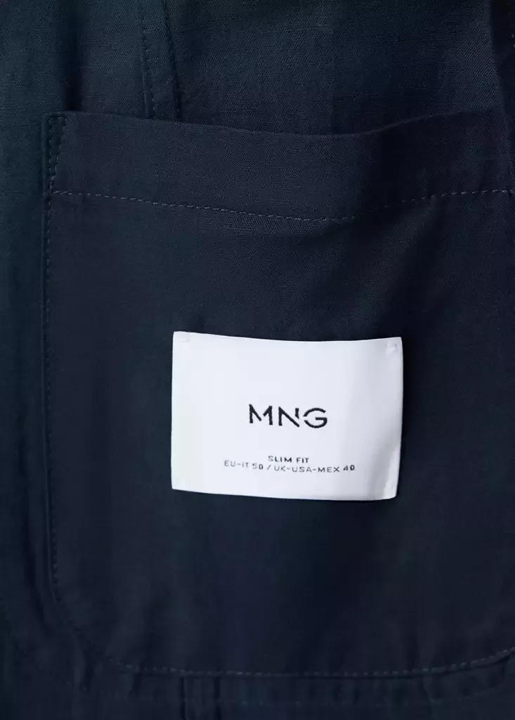 BLUE Slim-fit suit jacket made from a linen-lyocell blend, Navy, large image number 10