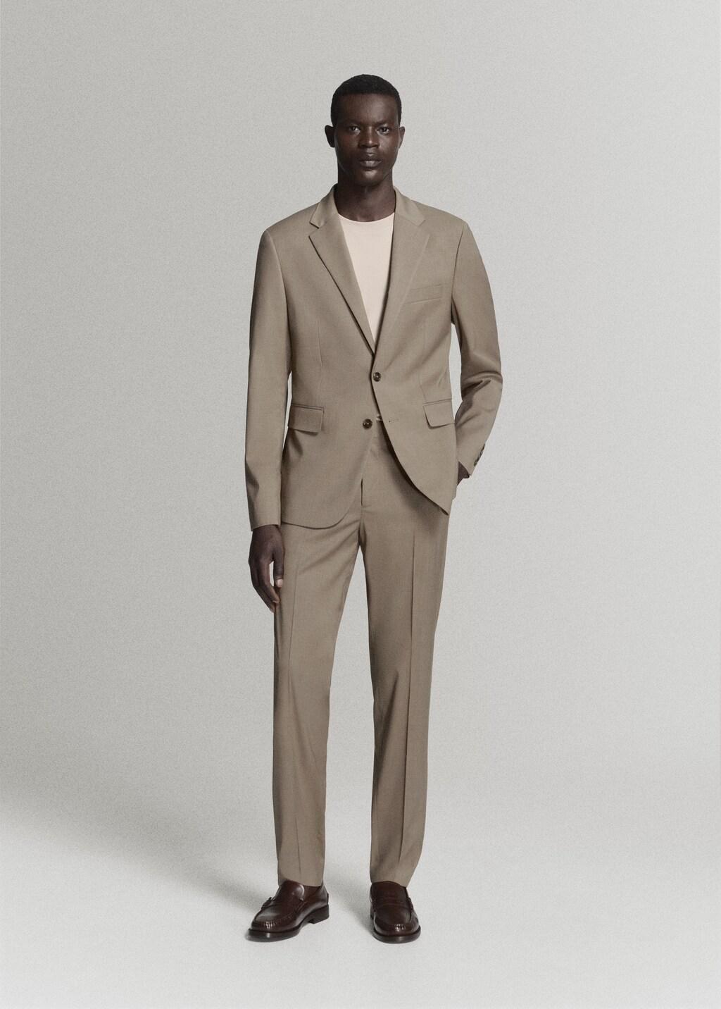 Brown Milan Slim-Fit Suit Jacket, Medium Brown, medium