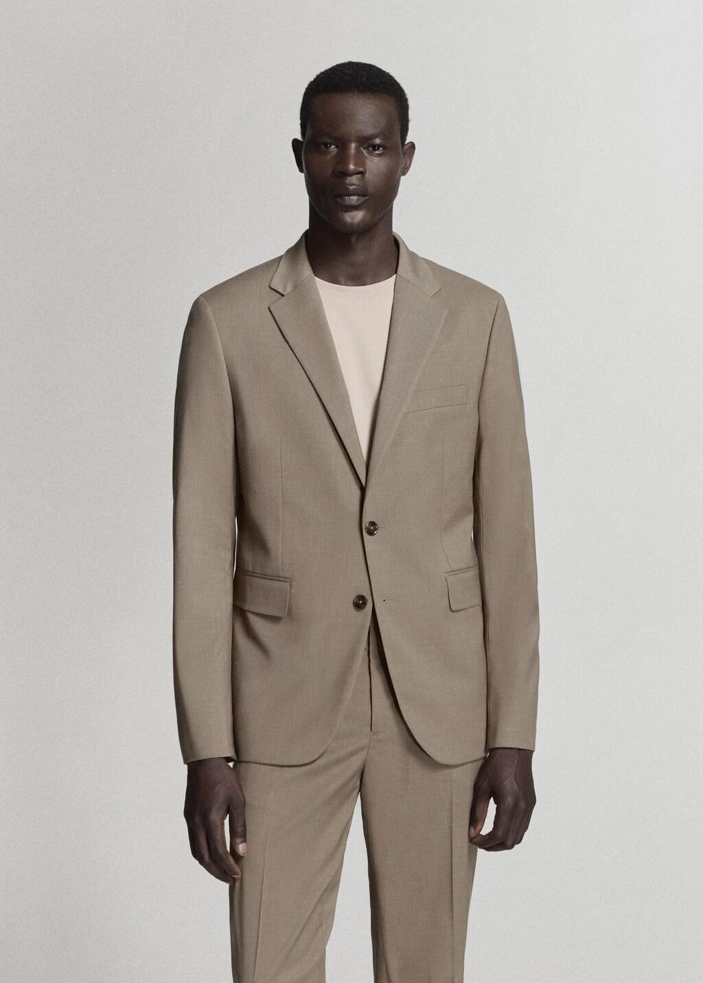 Brown Milan Slim-Fit Suit Jacket, Medium Brown, large image number 3