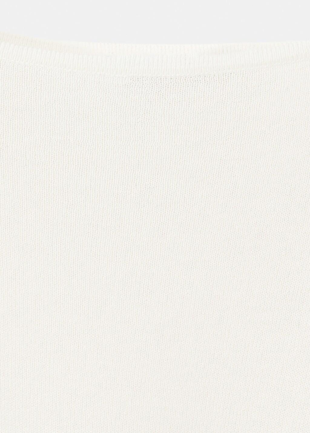 NATURAL WHITE Asymmetrical knitted cape, Natural White, large image number 1