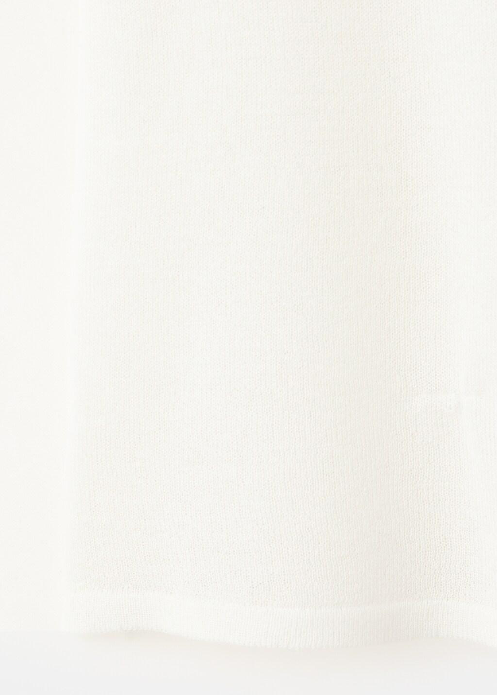 NATURAL WHITE Asymmetrical knitted cape, Natural White, large image number 5