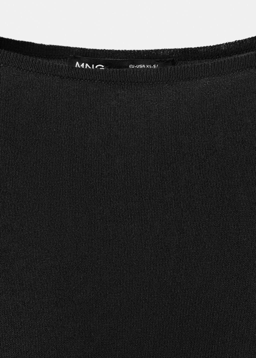 Black Asymmetrical Knitted Cape, Black, large image number 4