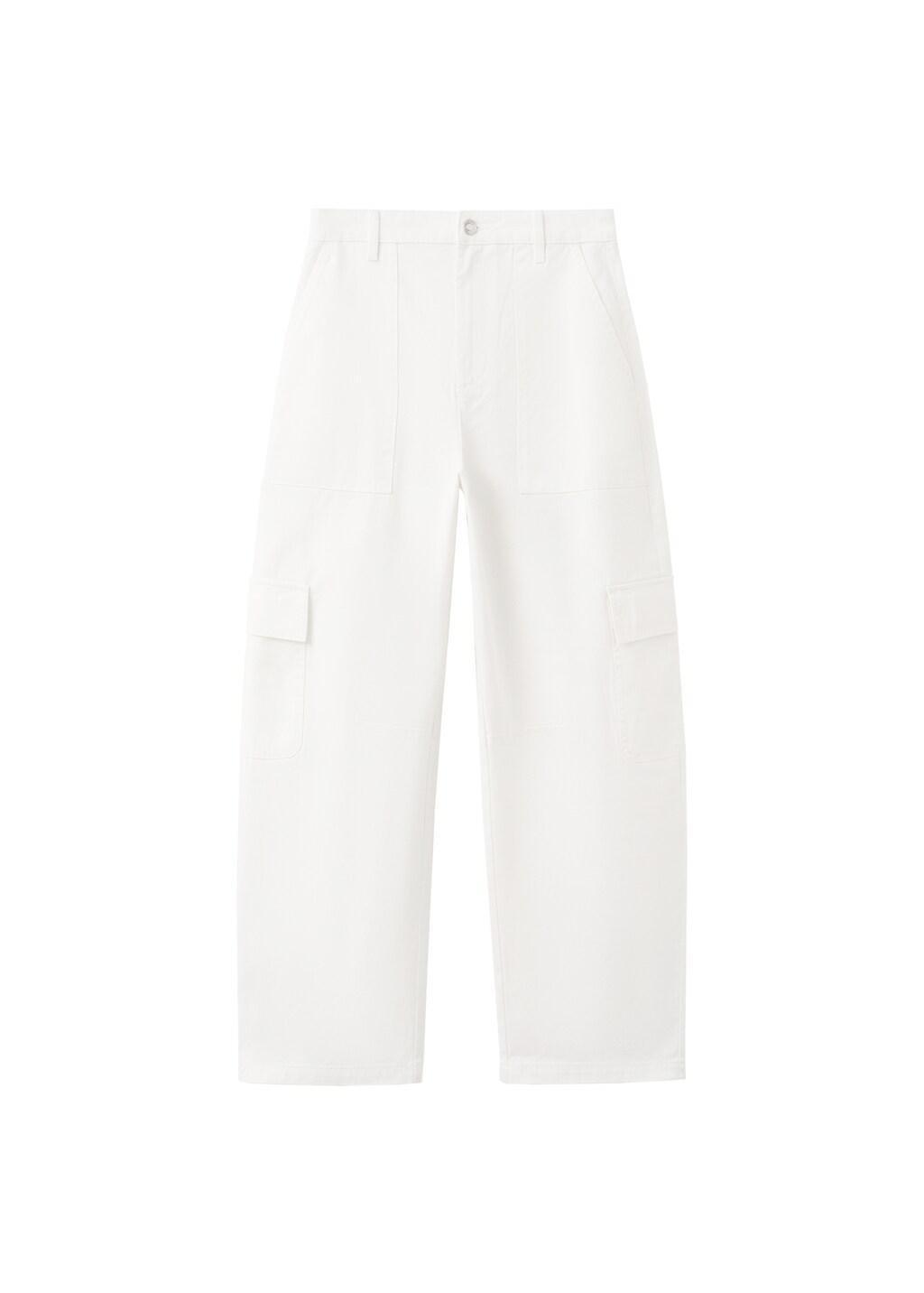 White Pocket Cargo Jeans, White, large image number 5