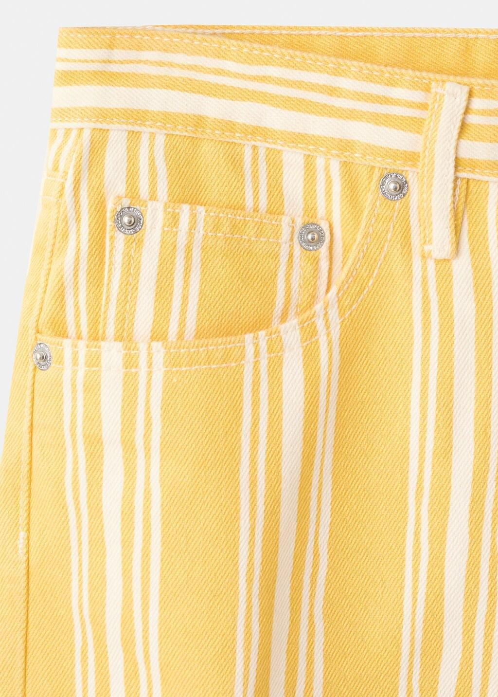 Yellow Striped Straight-Fit Shorts, Yellow, large image number 5