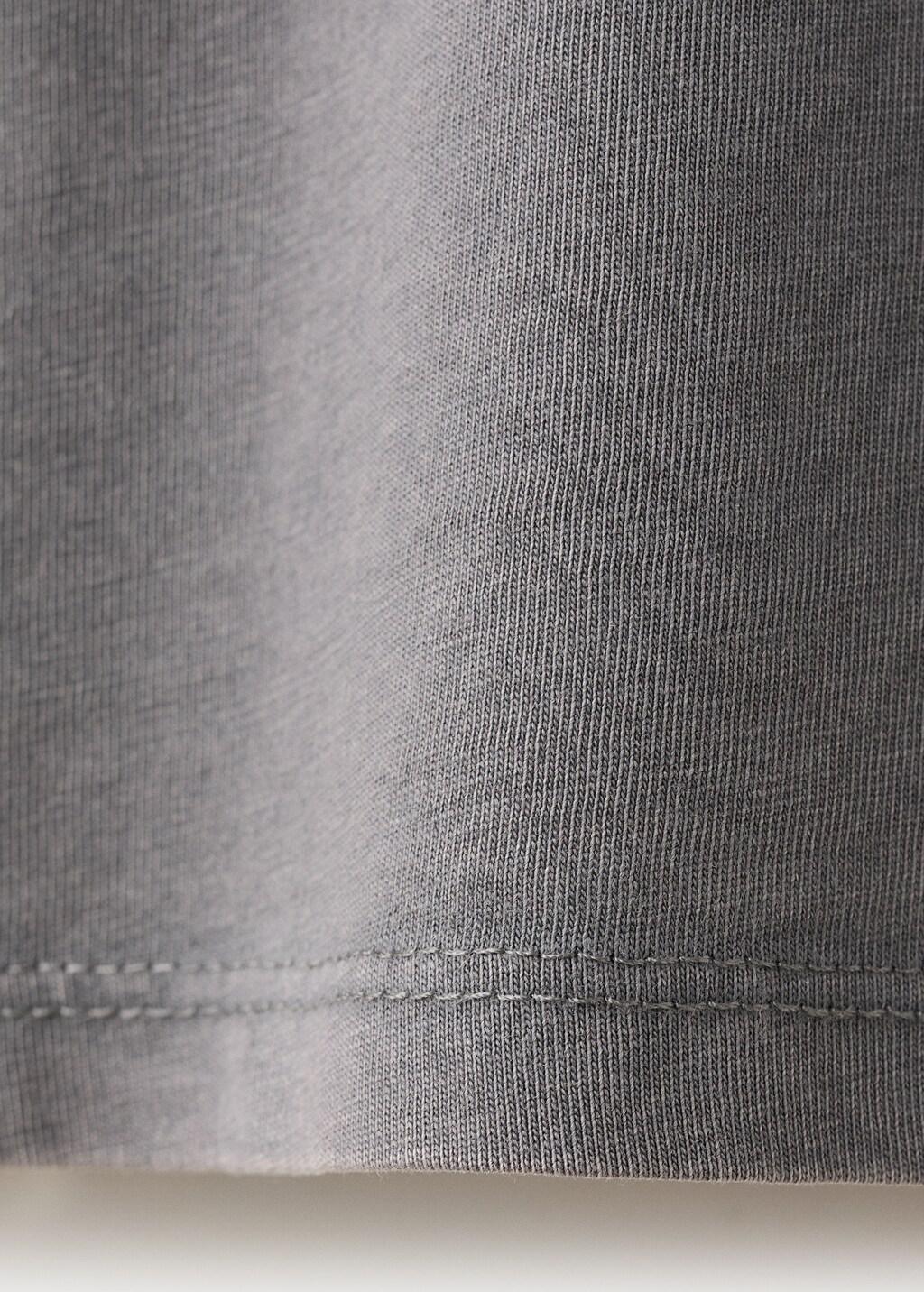 Grey Printed Cotton-Blend T-Shirt, Kids Girls, Charcoal, large image number 3