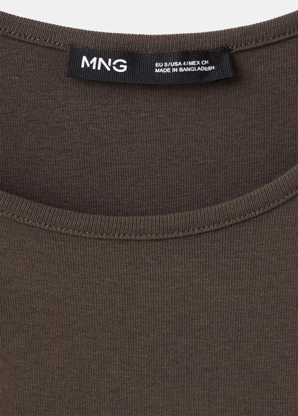 Brown Cotton Dress With Draped Strap Detail, Brown, medium