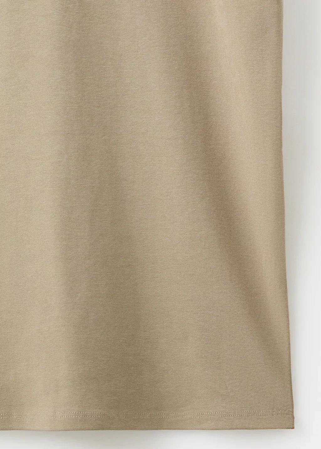 Khaki Cotton Dress With Draped Strap Detail, Beige - Khaki, large image number 5