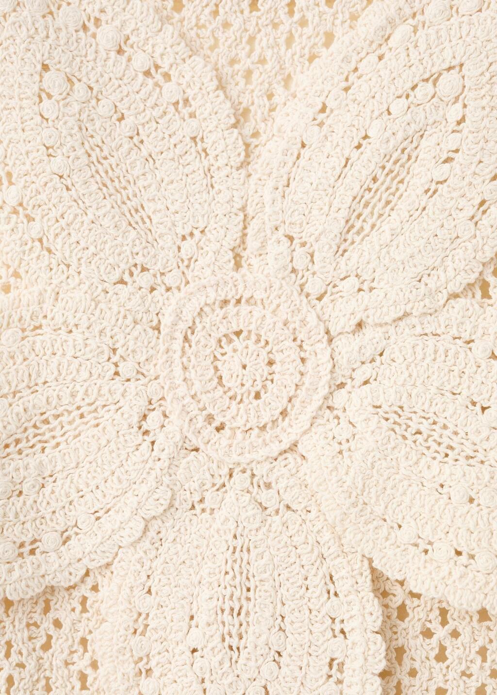 Beige Crochet Dress With Floral Detail, Light Beige, large image number 5