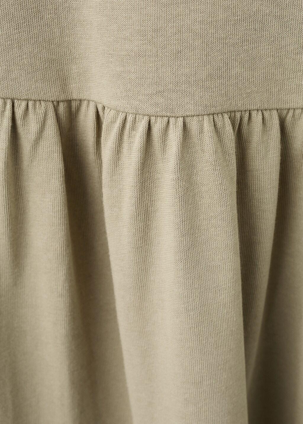 Khaki Ruched Neckline Volume Dress, Beige - Khaki, large image number 5