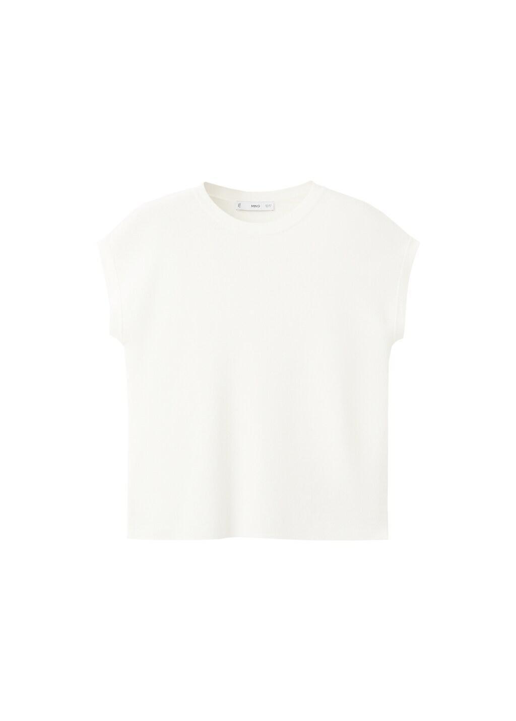 Beige Short-Sleeve Cotton T-Shirt, Light Beige, large image number 7