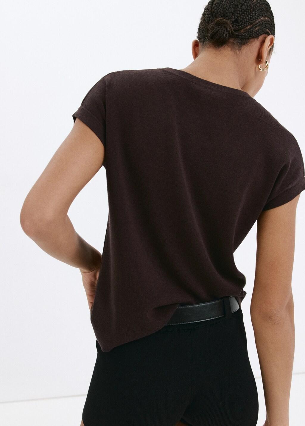 Brown Short-Sleeve Cotton T-Shirt, Brown, medium