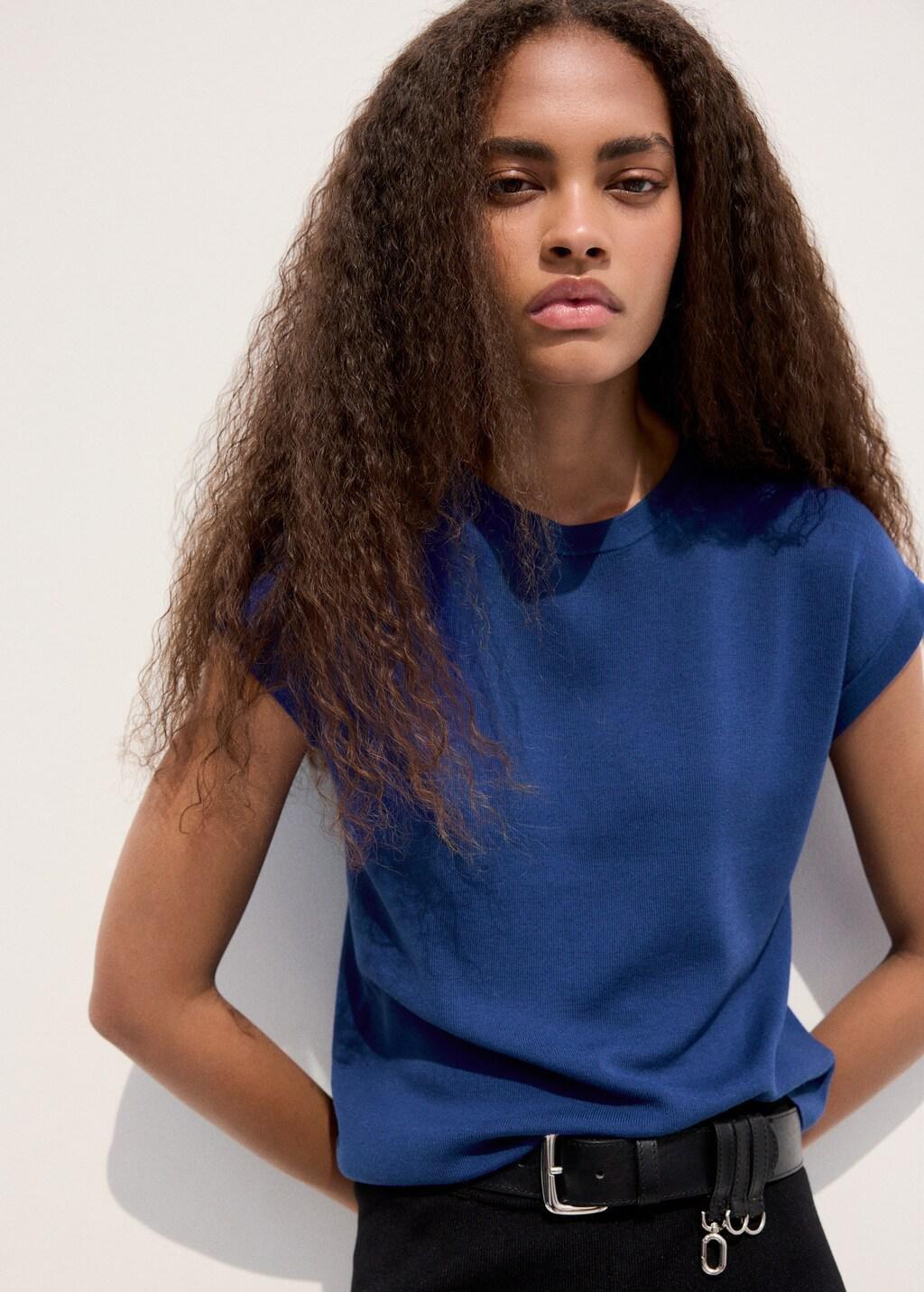 Blue Short-Sleeve Cotton T-Shirt, Bright Blue, large image number 4