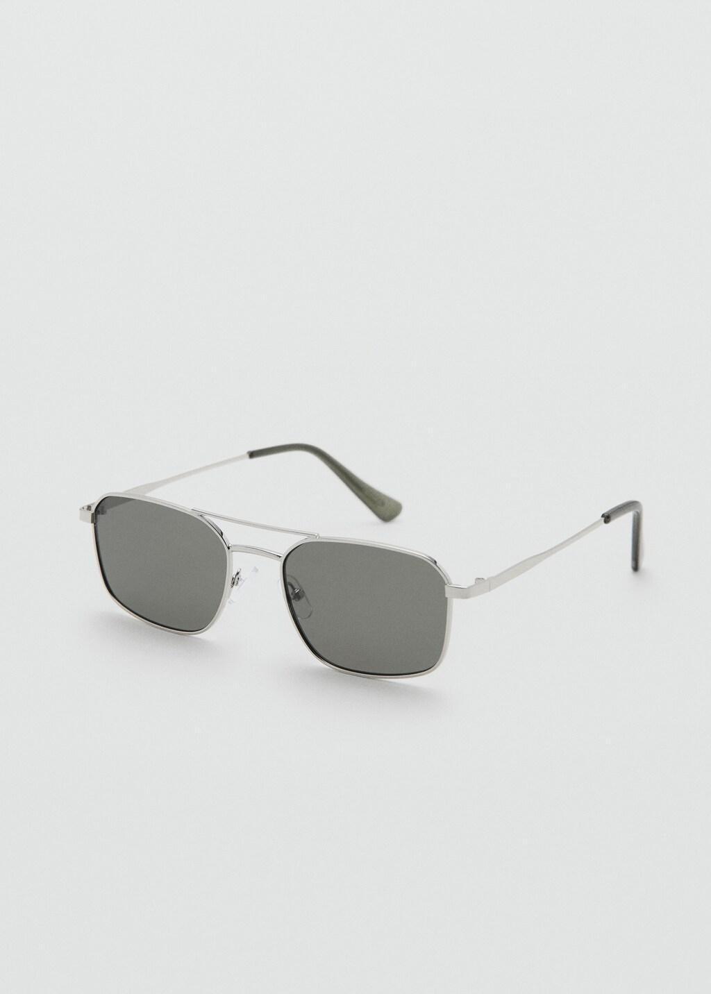 SILVER Metallic frame sunglasses, Silver, medium
