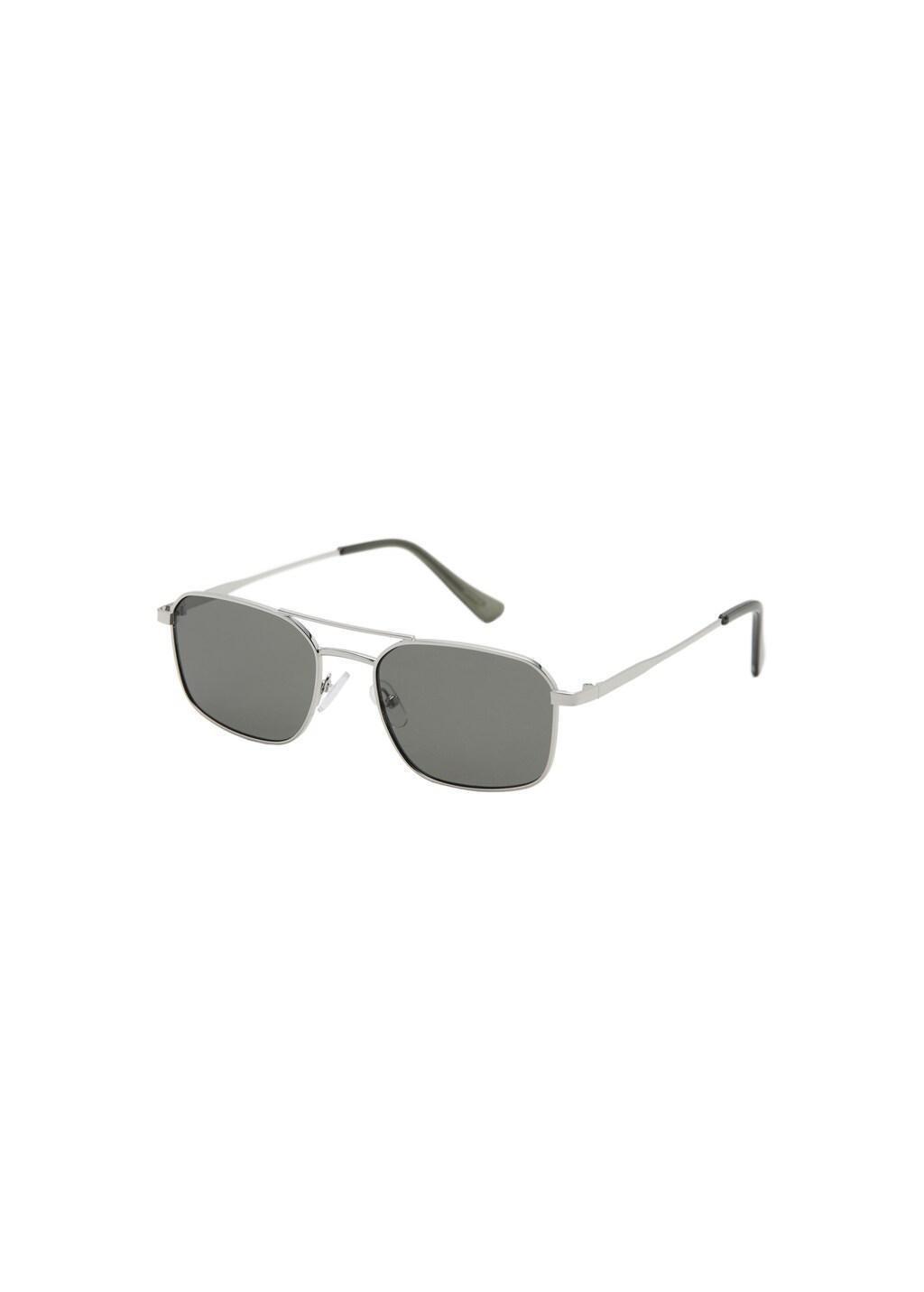 SILVER Metallic frame sunglasses, Silver, medium