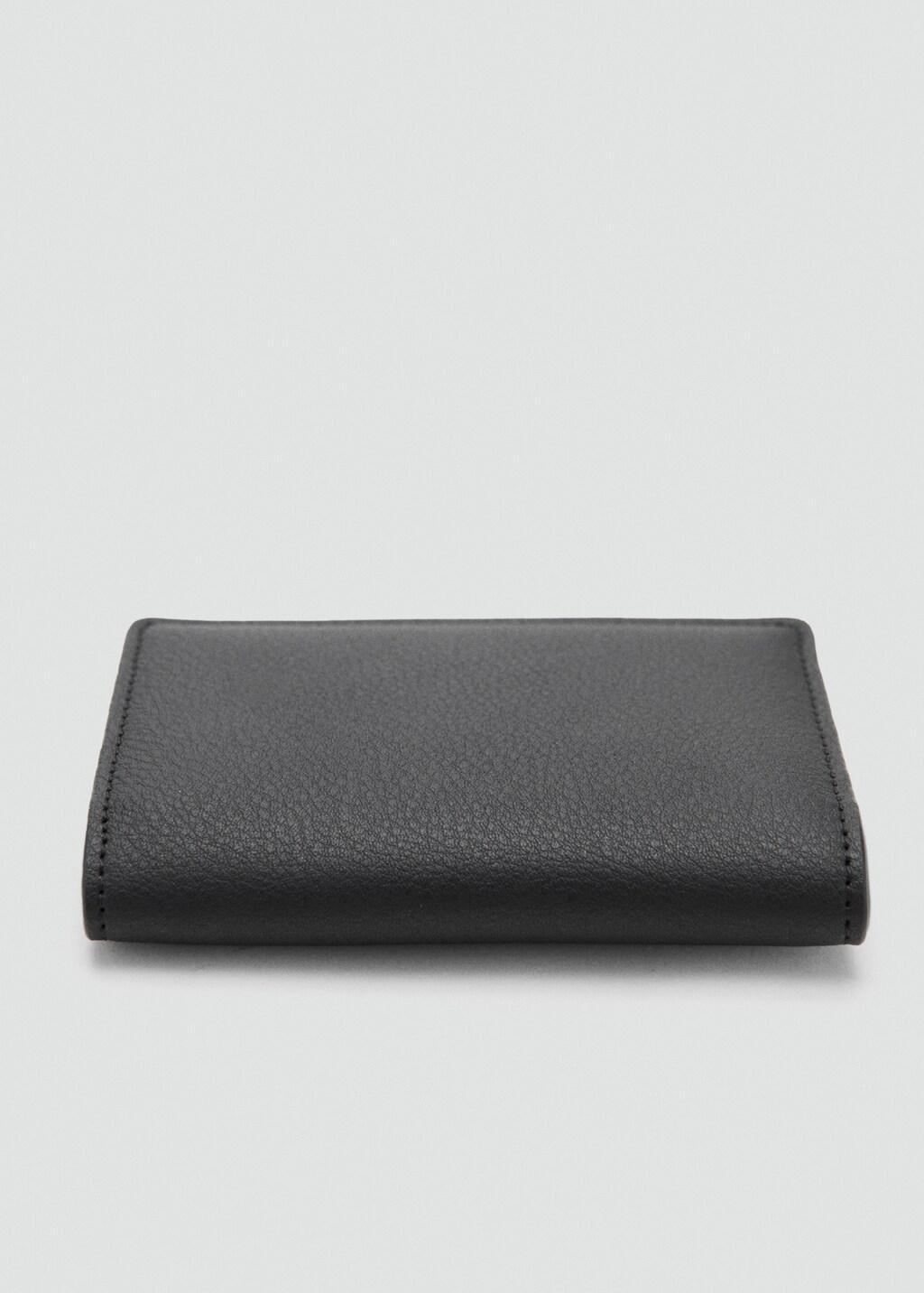 Black Wallet With Embossed Effect, Black, large image number 0