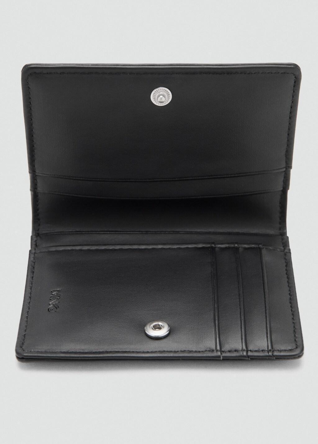 Black Wallet With Embossed Effect, Black, large image number 1
