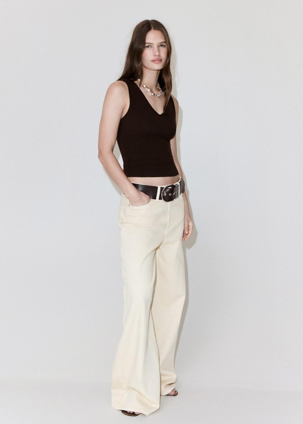 DARK BROWN Fine-knit top, Dark Brown, medium
