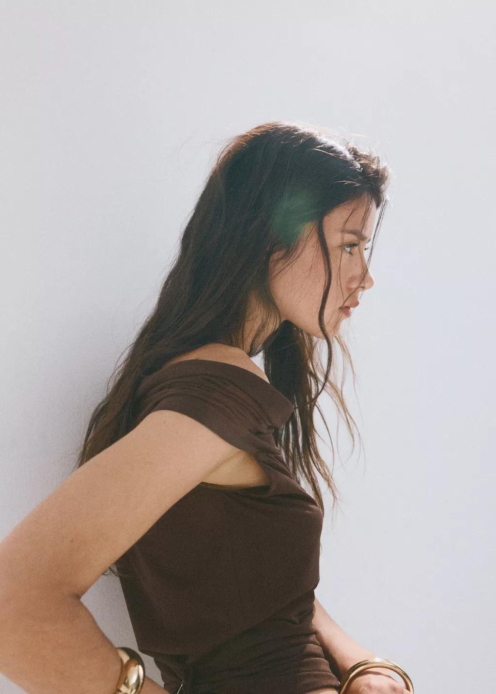 Brown Off-Shoulder Top, Brown, large image number 4