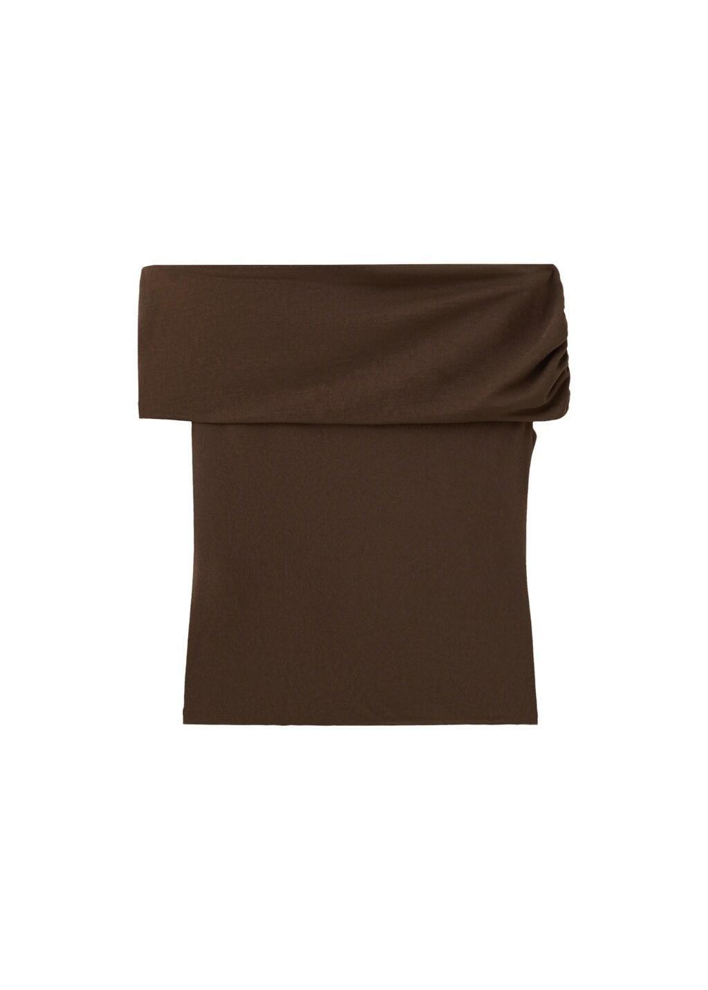 Brown Off-Shoulder Top, Brown, large image number 6