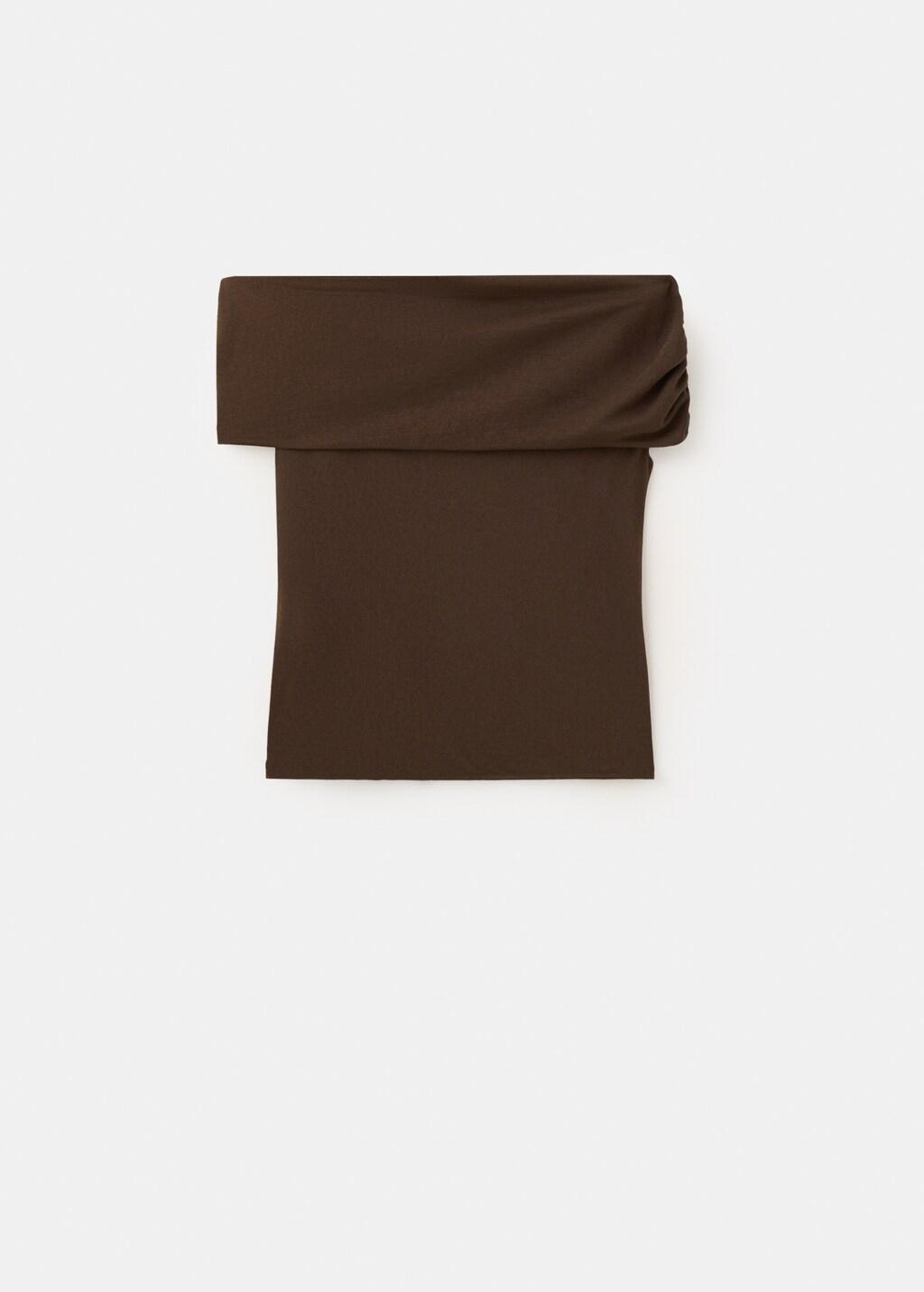 Brown Off-Shoulder Top, Brown, large image number 7