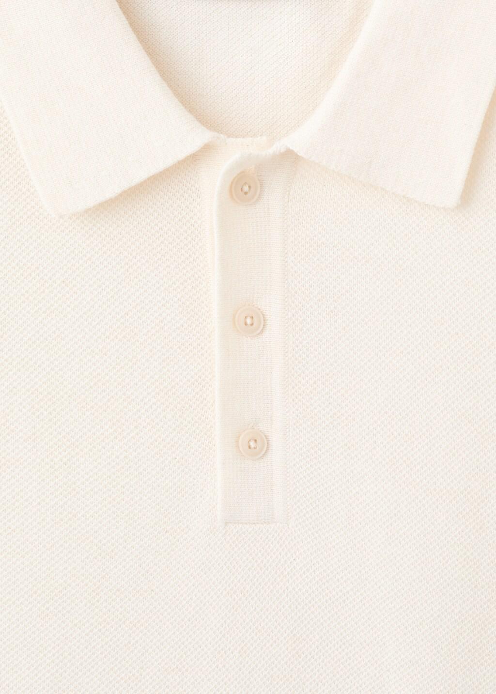 Beige Fine-Knit Cotton Polo Shirt, Light Beige, large image number 1
