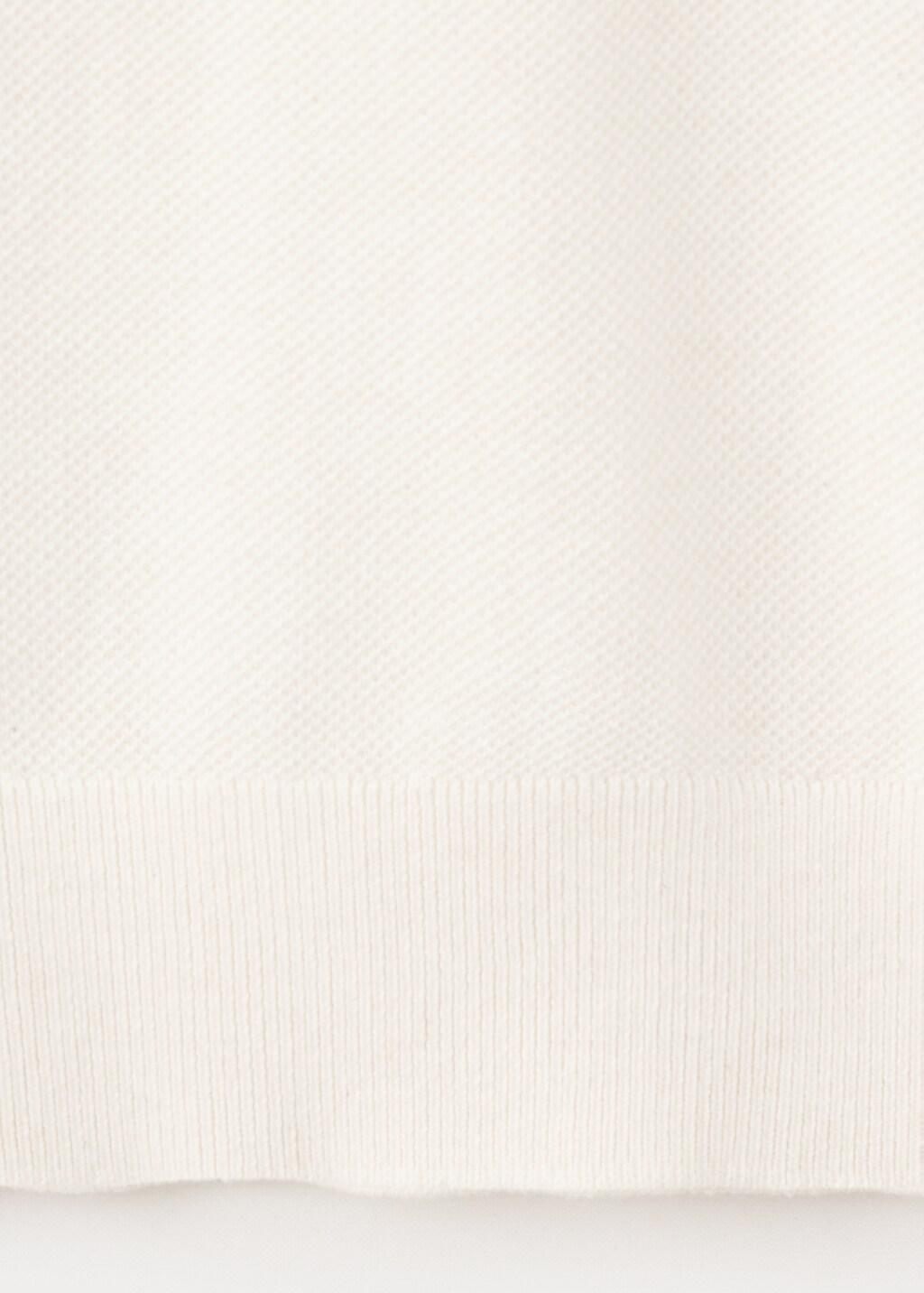 Beige Fine-Knit Cotton Polo Shirt, Light Beige, large image number 5