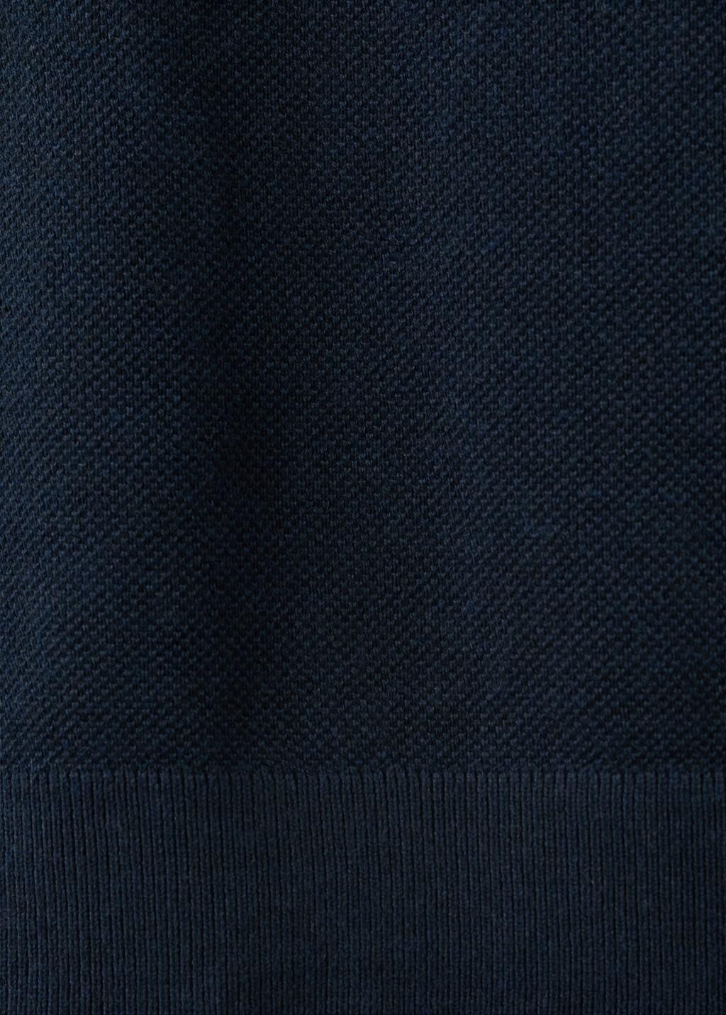 Navy Fine-Knit Cotton Polo Shirt, Navy, large image number 5