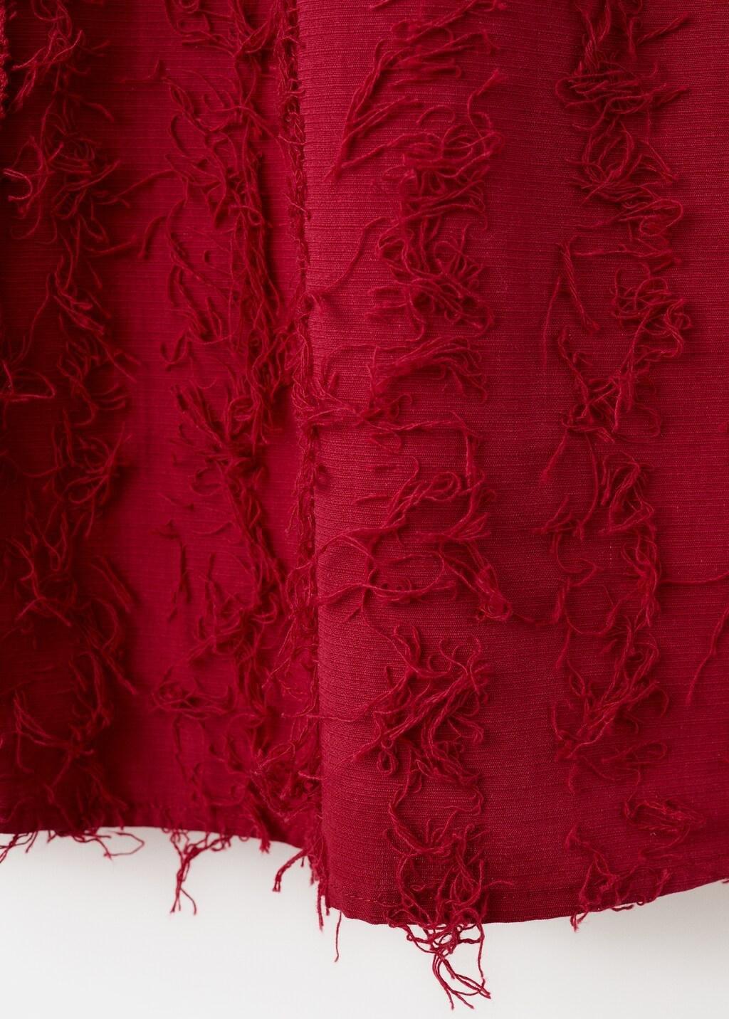 Red Fringe Detail Dress, Kids Girl, Dark Red, large image number 2
