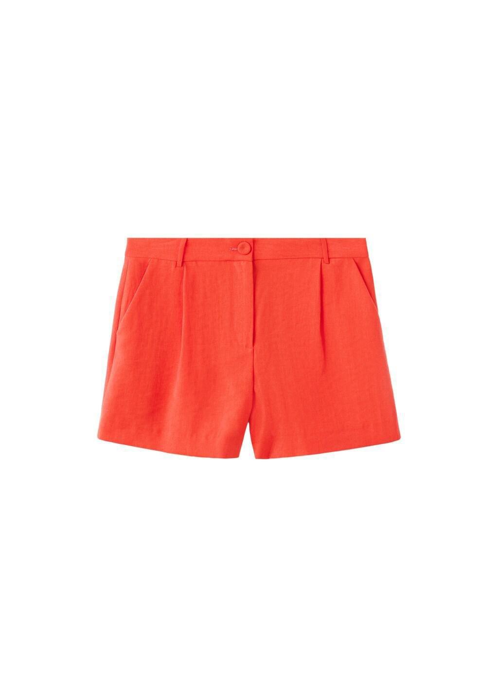Orange Straight-Fit Lyocell Bermuda Shorts, Light-Pastel Orange, large image number 6