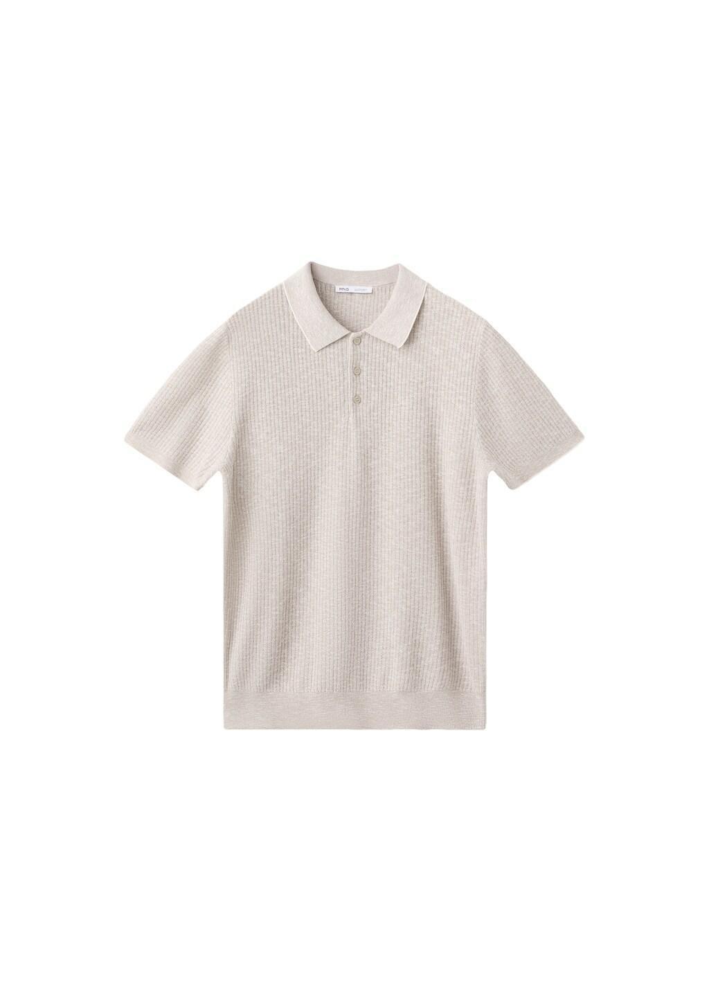 Brown Lt Pastel Ribbed Cotton-Linen Blend Polo, Light Pastel Brown, large image number 6